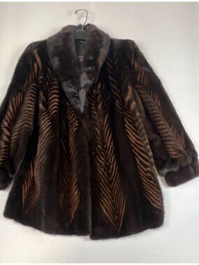Vintage 70's Cheung's Furriers Women S/M Dark Brown Genuine Mink Fur Coat Jacket